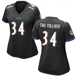 Nike Elijah Tau-Tolliver Baltimore Ravens Women's Game Black Jersey