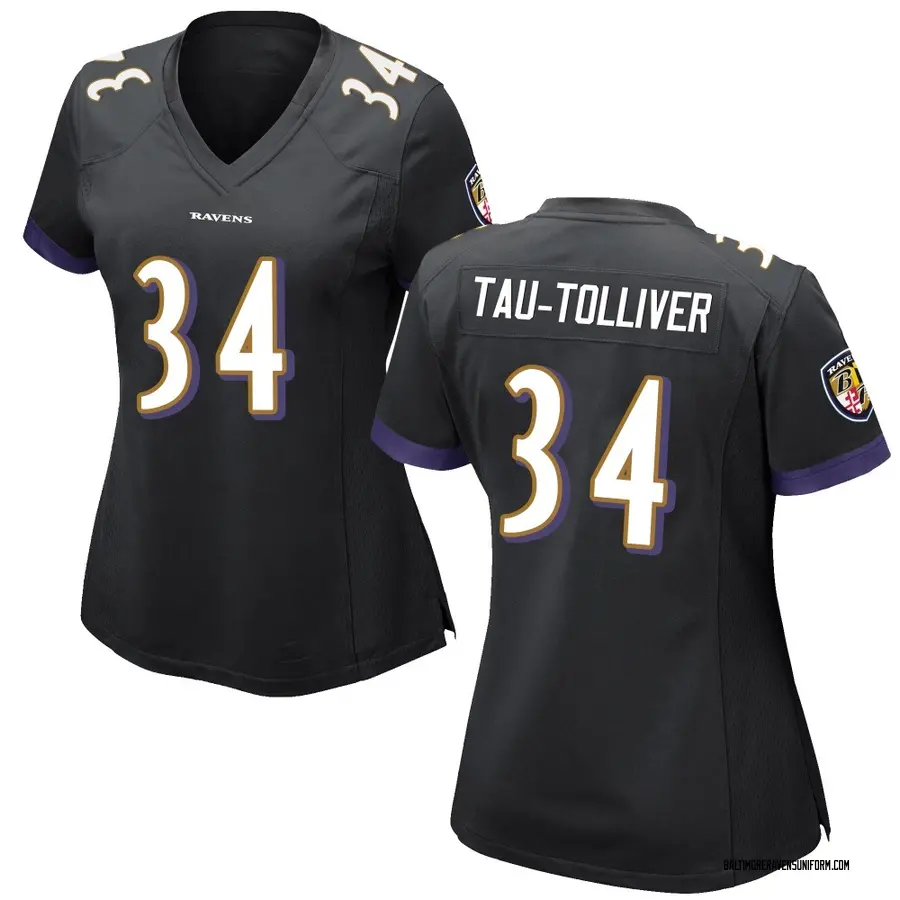 Nike Elijah Tau-Tolliver Baltimore Ravens Women's Game Black Jersey