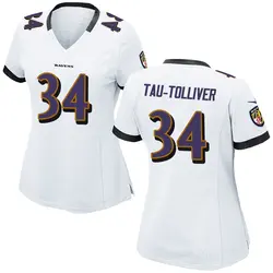 Nike Elijah Tau-Tolliver Baltimore Ravens Women's Game White Jersey