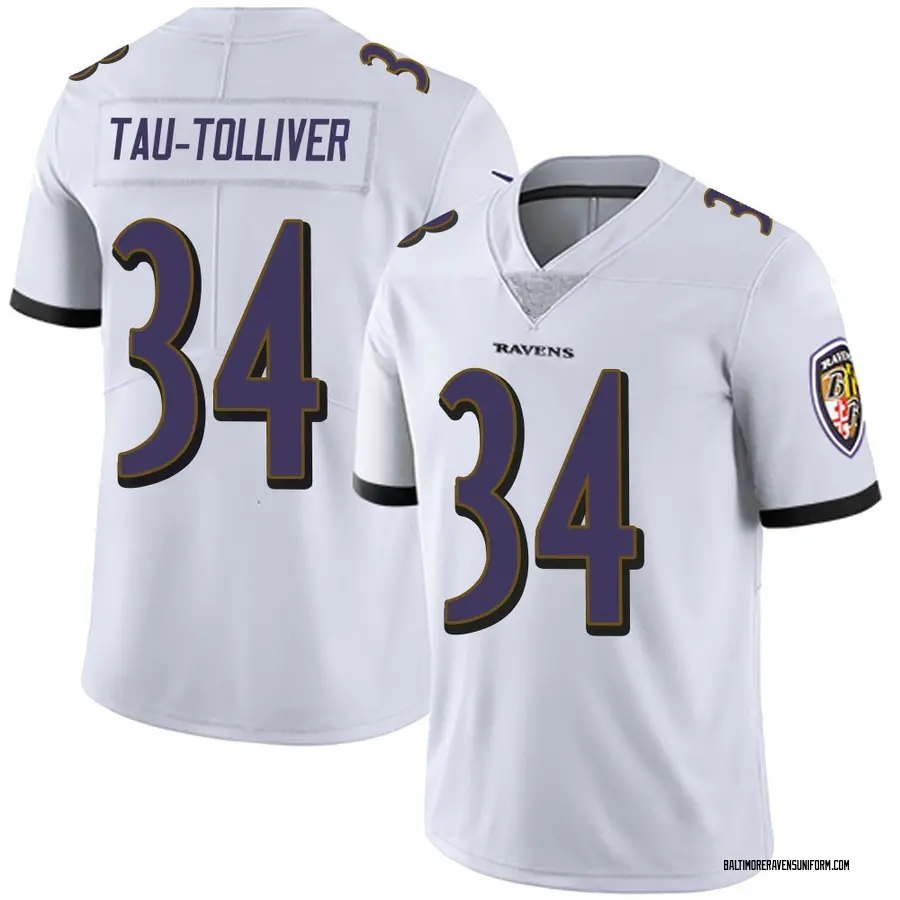 Nike Elijah Tau-Tolliver Baltimore Ravens Youth Limited White Vapor Untouchable Jersey