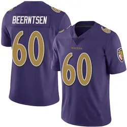 Nike Evan Beerntsen Baltimore Ravens Men's Limited Purple Team Color Vapor Untouchable Jersey