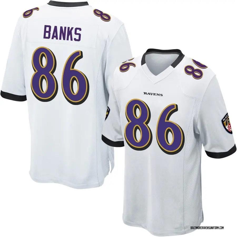 Nike Jahmal Banks Baltimore Ravens Men's Game White Jersey