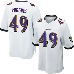 Nike Jay Higgins Baltimore Ravens Men's Game White Jersey