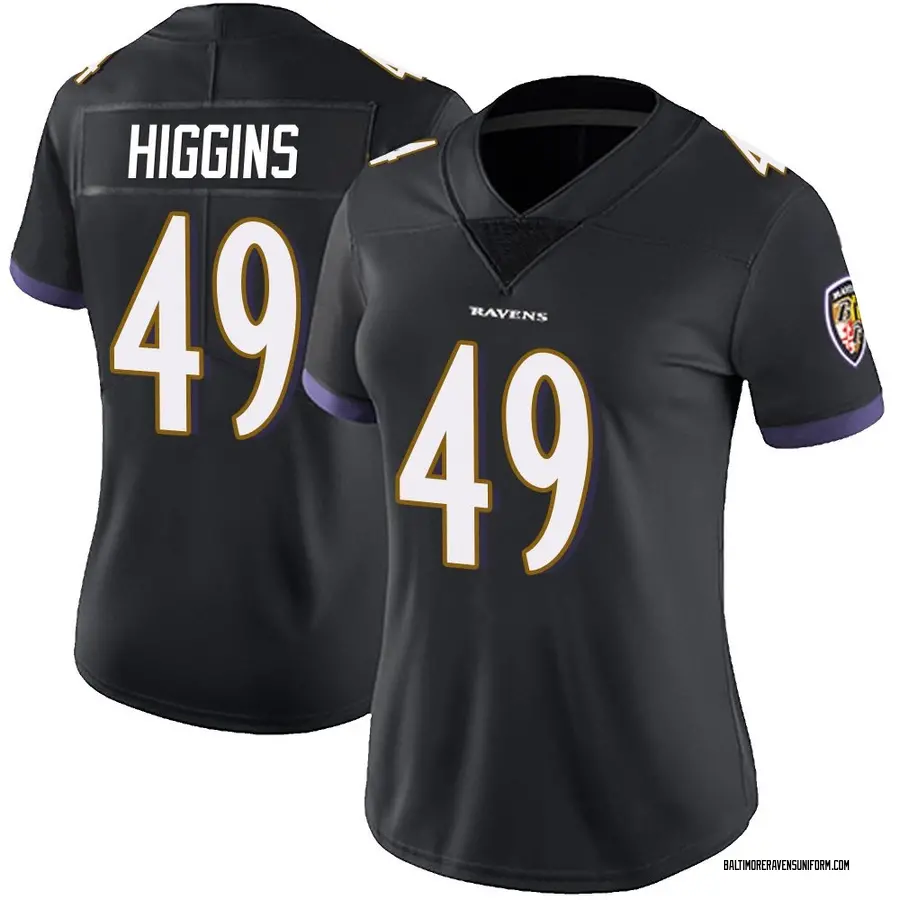 Nike Jay Higgins Baltimore Ravens Women's Limited Black Alternate Vapor Untouchable Jersey