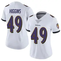 Nike Jay Higgins Baltimore Ravens Women's Limited White Vapor Untouchable Jersey