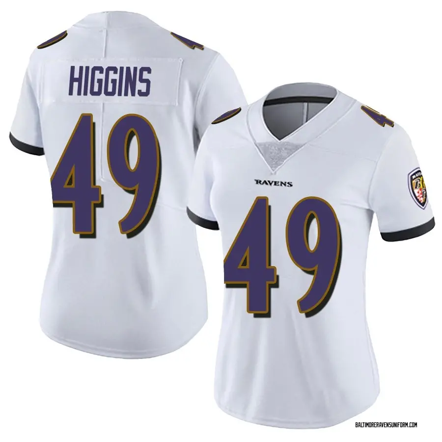 Nike Jay Higgins Baltimore Ravens Women's Limited White Vapor Untouchable Jersey