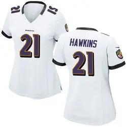 Nike Jaylinn Hawkins Baltimore Ravens Women's Game White Jersey