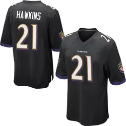 Nike Jaylinn Hawkins Baltimore Ravens Youth Game Black Jersey