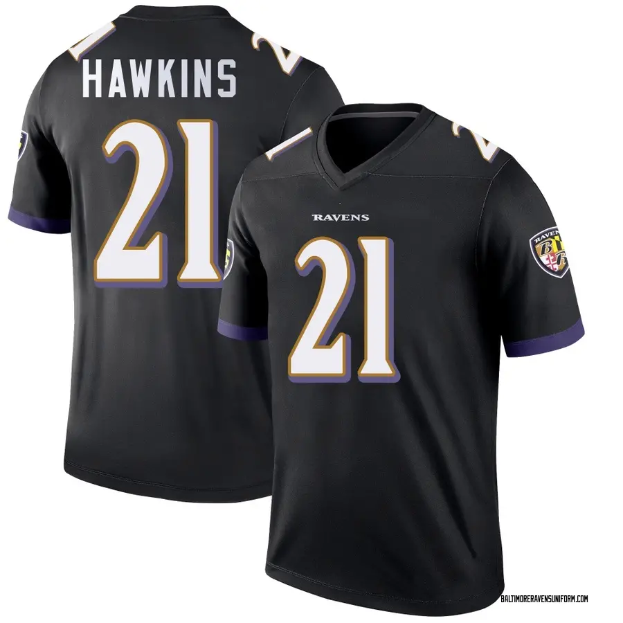 Nike Jaylinn Hawkins Baltimore Ravens Youth Legend Black Jersey