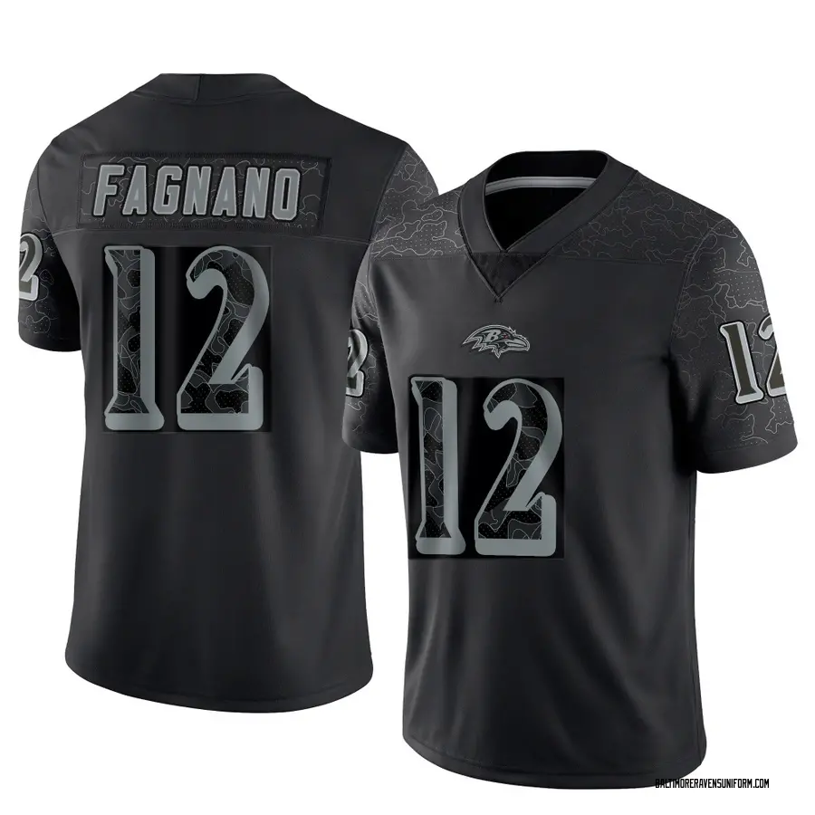 Nike Joe Fagnano Baltimore Ravens Men's Limited Black Reflective Jersey