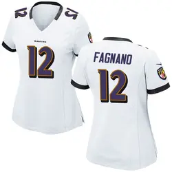 Nike Joe Fagnano Baltimore Ravens Women's Game White Jersey