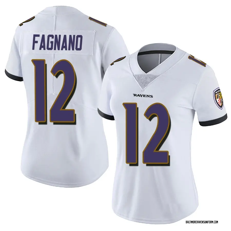 Nike Joe Fagnano Baltimore Ravens Women's Limited White Vapor Untouchable Jersey