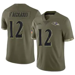 Nike Joe Fagnano Baltimore Ravens Youth Limited Olive 2022 Salute To Service Jersey