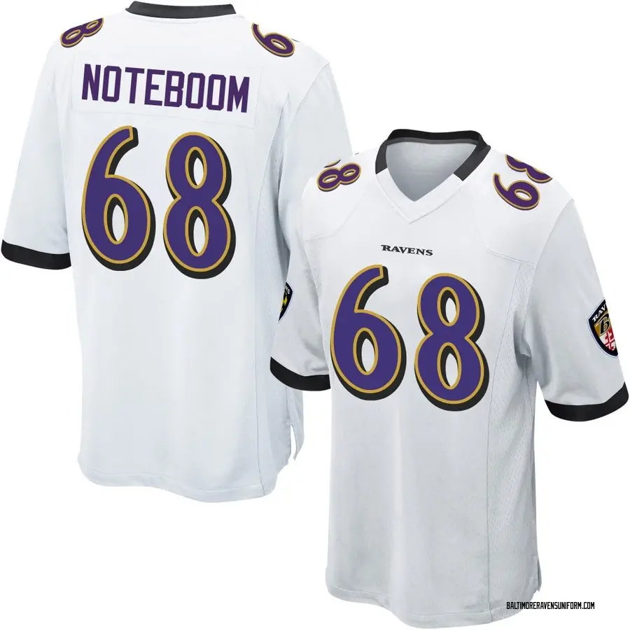 Nike Joe Noteboom Baltimore Ravens Men's Game White Jersey