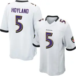 Nike John Hoyland Baltimore Ravens Men's Game White Jersey
