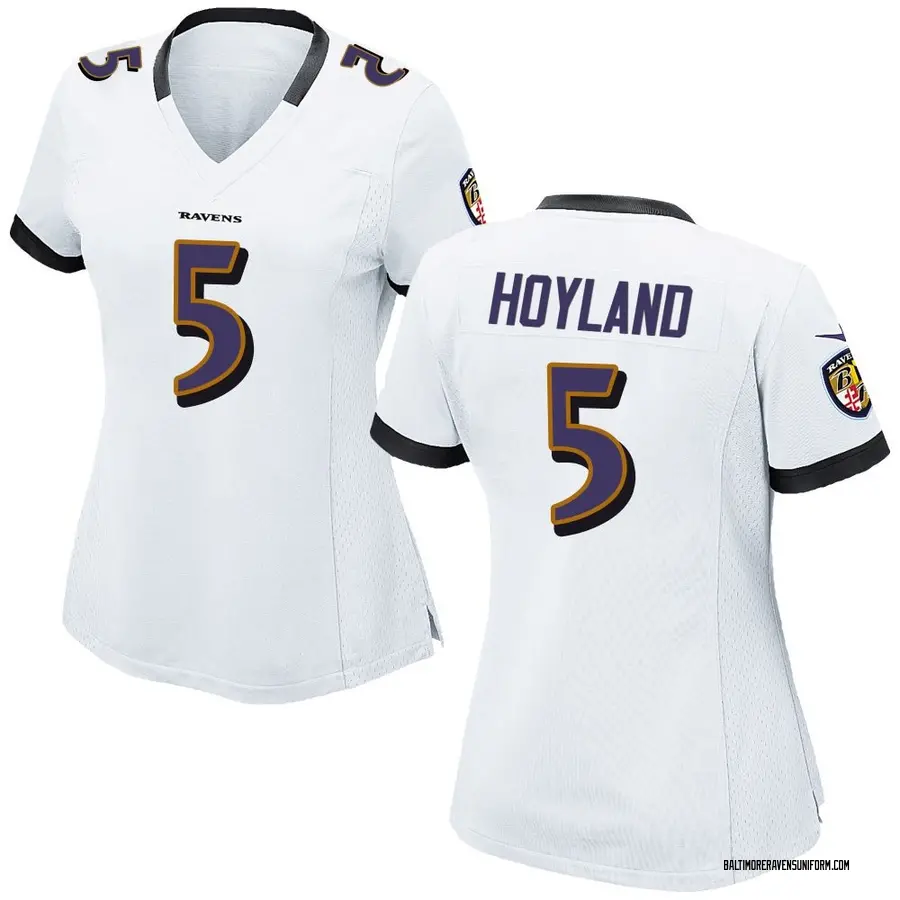 Nike John Hoyland Baltimore Ravens Women's Game White Jersey