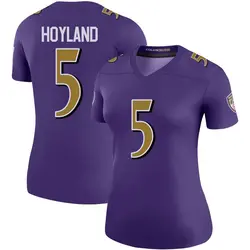 Nike John Hoyland Baltimore Ravens Women's Legend Purple Color Rush Jersey