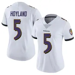 Nike John Hoyland Baltimore Ravens Women's Limited White Vapor Untouchable Jersey