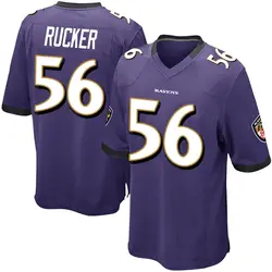 Nike Kaimon Rucker Baltimore Ravens Men's Game Purple Team Color Jersey