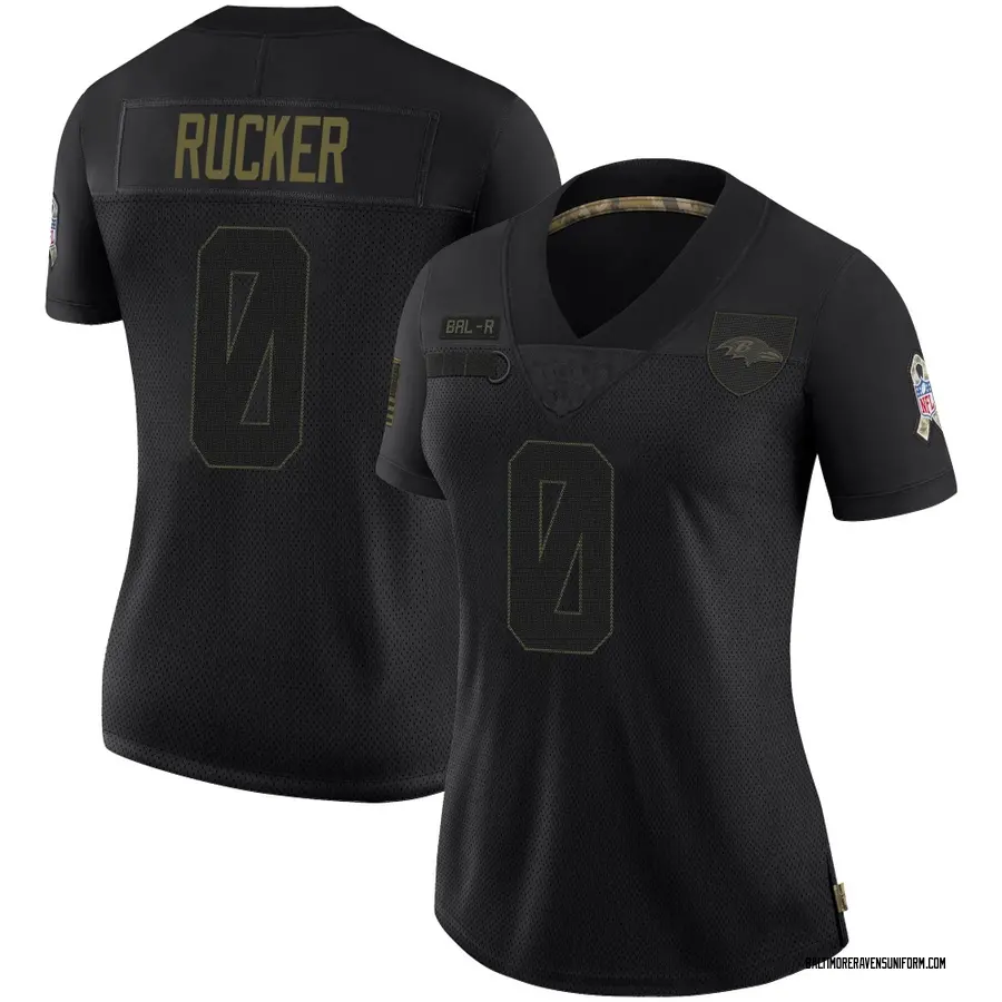 Nike Kaimon Rucker Baltimore Ravens Women's Limited Black 2020 Salute To Service Jersey