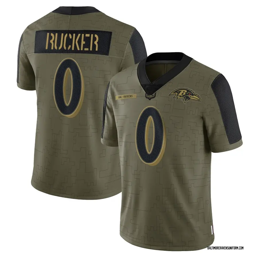 Nike Kaimon Rucker Baltimore Ravens Youth Limited Olive 2021 Salute To Service Jersey