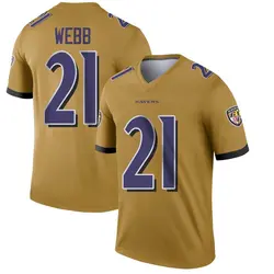Nike Lardarius Webb Baltimore Ravens Men's Legend Gold Inverted Jersey
