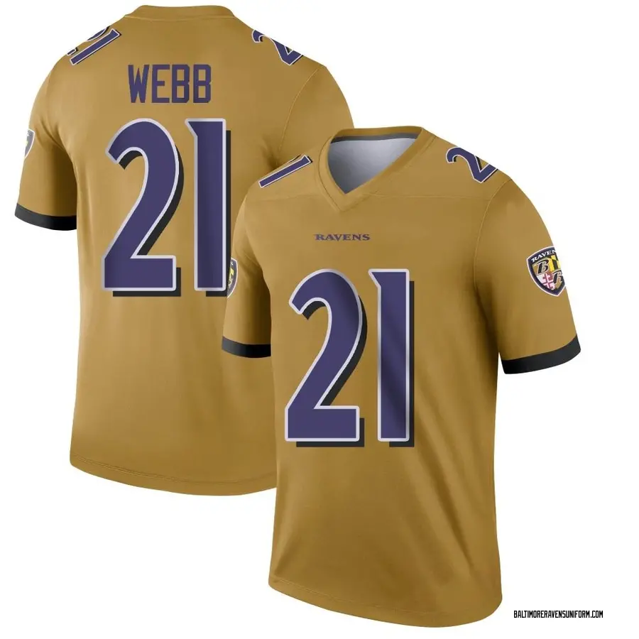 Nike Lardarius Webb Baltimore Ravens Men's Legend Gold Inverted Jersey