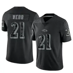 Nike Lardarius Webb Baltimore Ravens Men's Limited Black Reflective Jersey