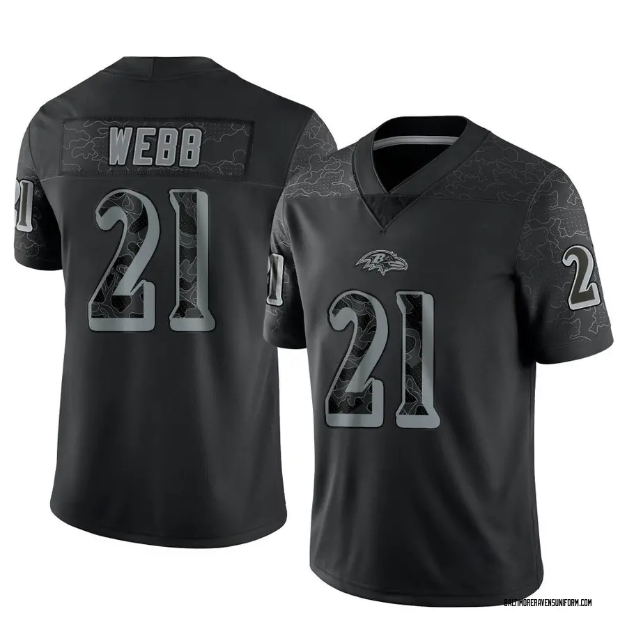 Nike Lardarius Webb Baltimore Ravens Men's Limited Black Reflective Jersey
