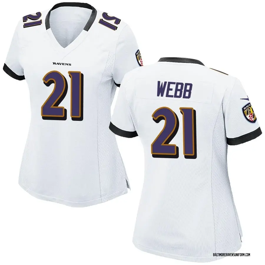 Nike Lardarius Webb Baltimore Ravens Women's Game White Jersey