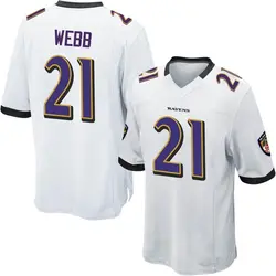 Nike Lardarius Webb Baltimore Ravens Youth Game White Jersey