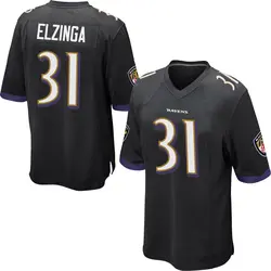 Nike Luke Elzinga Baltimore Ravens Men's Game Black Jersey
