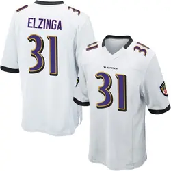 Nike Luke Elzinga Baltimore Ravens Men's Game White Jersey