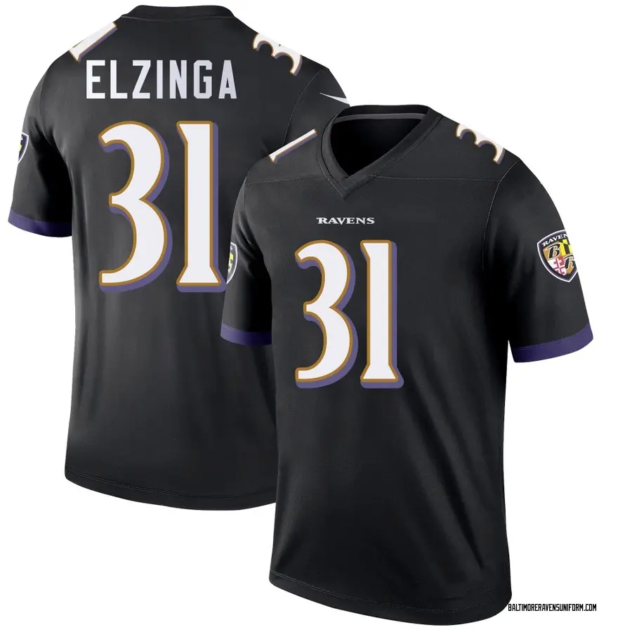 Nike Luke Elzinga Baltimore Ravens Men's Legend Black Jersey