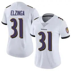 Nike Luke Elzinga Baltimore Ravens Women's Limited White Vapor Untouchable Jersey