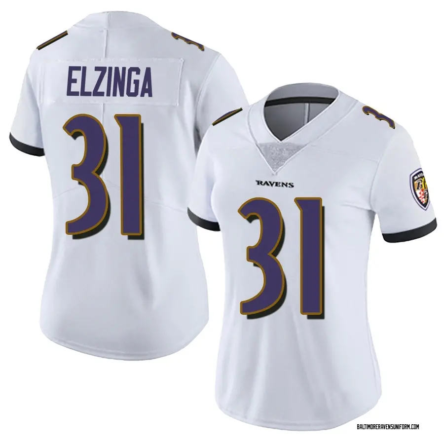 Nike Luke Elzinga Baltimore Ravens Women's Limited White Vapor Untouchable Jersey