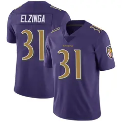 Nike Luke Elzinga Baltimore Ravens Youth Limited Purple Color Rush Vapor Untouchable Jersey
