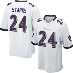 Nike Malaki Starks Baltimore Ravens Men's Game White Jersey