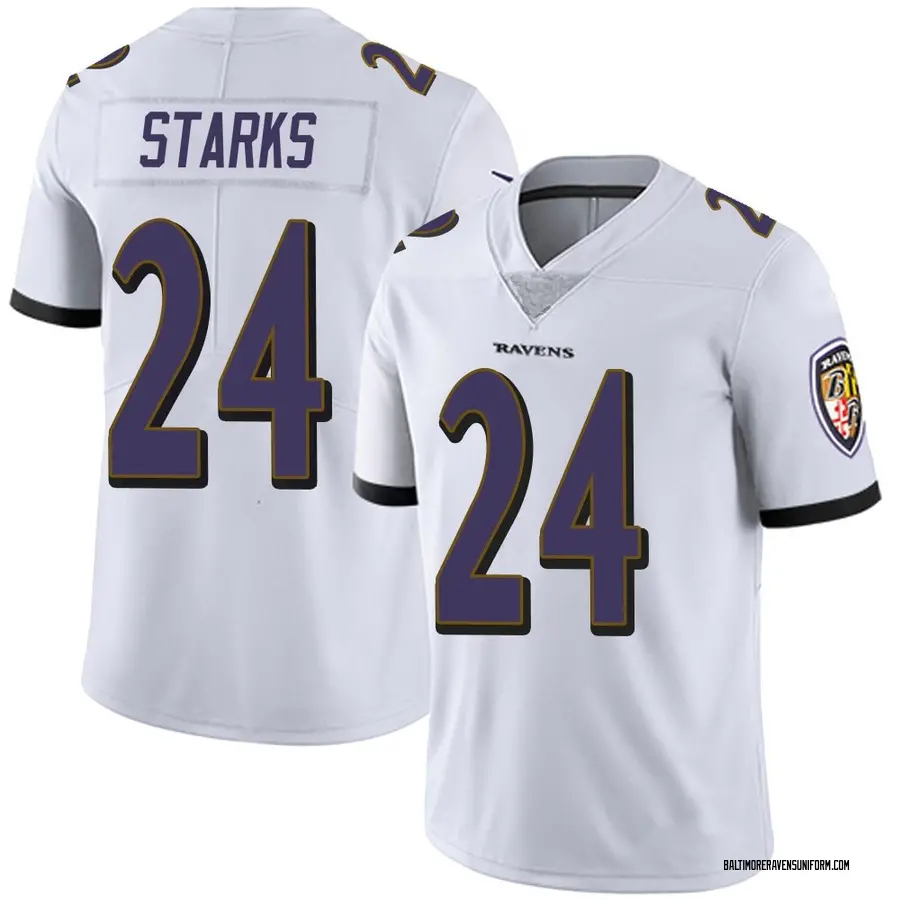 Nike Malaki Starks Baltimore Ravens Men's Limited White Vapor Untouchable Jersey