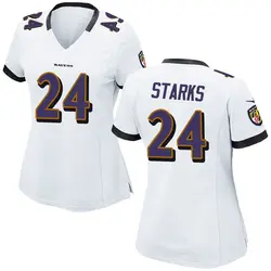 Nike Malaki Starks Baltimore Ravens Women's Game White Jersey