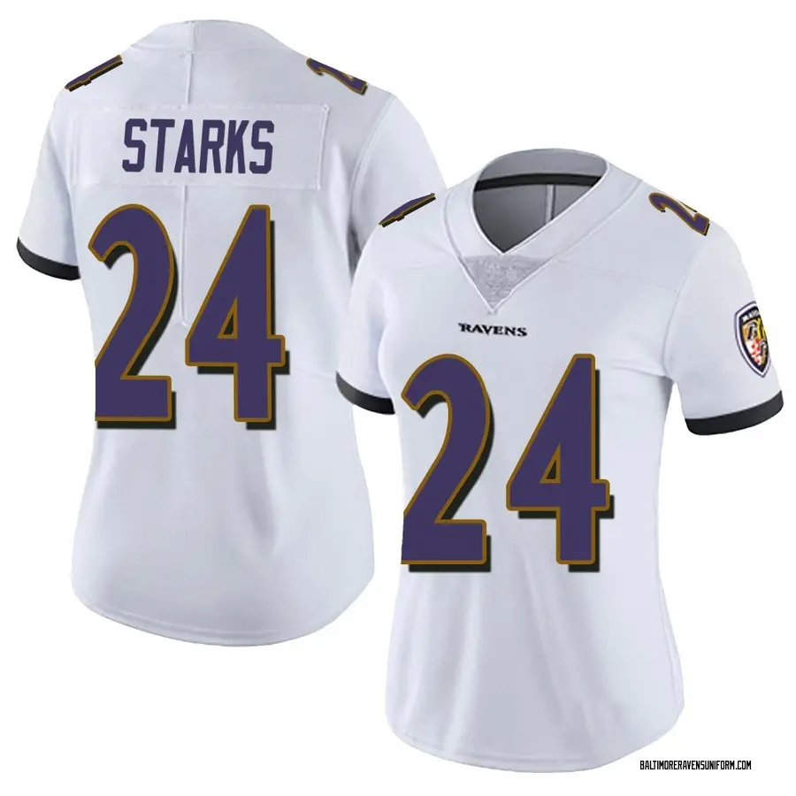 Nike Malaki Starks Baltimore Ravens Women's Limited White Vapor Untouchable Jersey