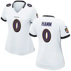 Nike Malik Hamm Baltimore Ravens Women's Game White Jersey