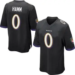 Nike Malik Hamm Baltimore Ravens Youth Game Black Jersey
