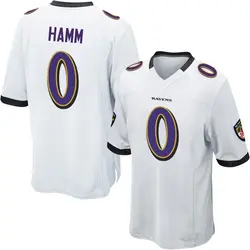 Nike Malik Hamm Baltimore Ravens Youth Game White Jersey