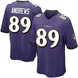 Nike Mark Andrews Baltimore Ravens Youth Game Purple Team Color Jersey