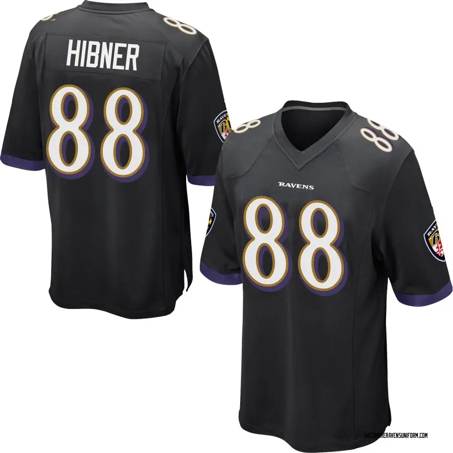 Nike Matthew Hibner Baltimore Ravens Youth Game Black Jersey