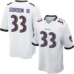 Nike Melvin Gordon III Baltimore Ravens Youth Game White Jersey