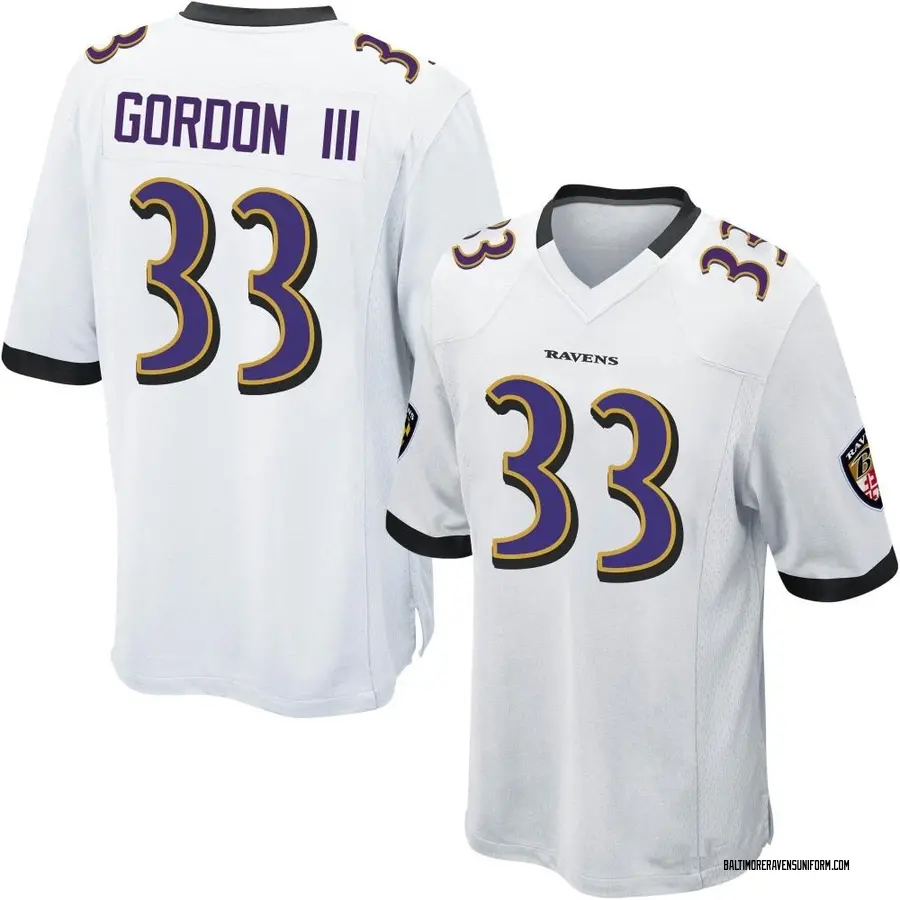 Nike Melvin Gordon III Baltimore Ravens Youth Game White Jersey