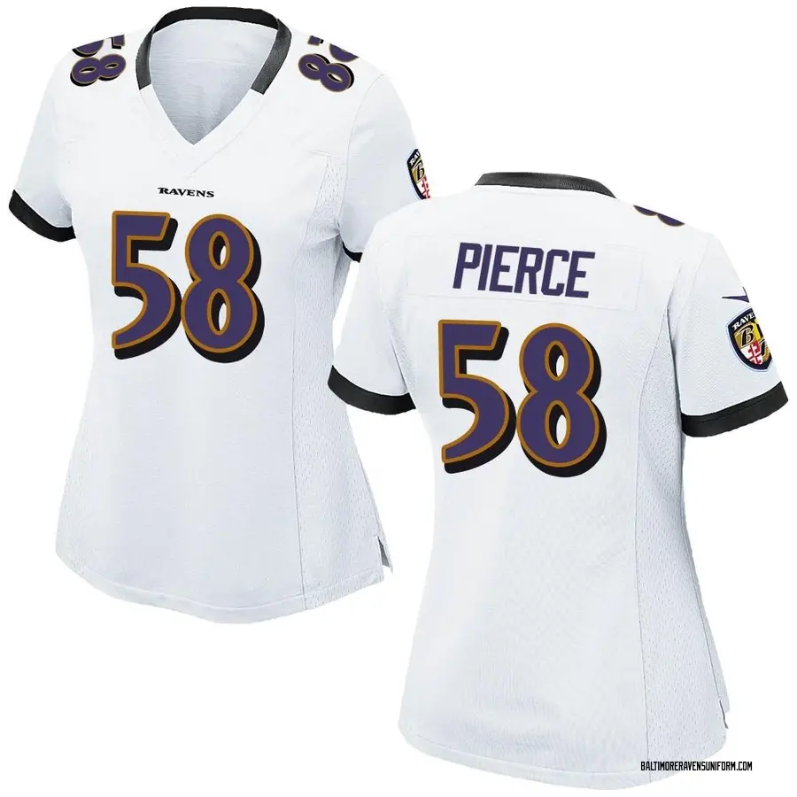Nike Michael Pierce Baltimore Ravens Women's Game White Jersey