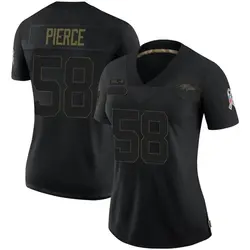 Nike Michael Pierce Baltimore Ravens Women's Limited Black 2020 Salute To Service Jersey
